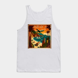 Jamaican Coastline Vintage Travel Art Poster Tank Top